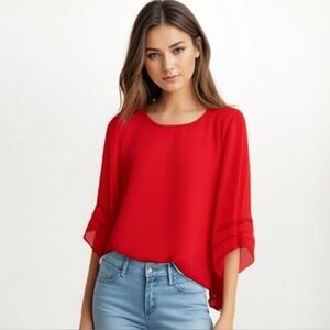 Maurices Mesh Inset Scoop Neck Blouse - Size M